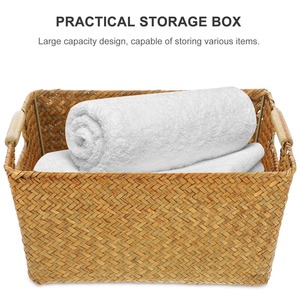 Panier en jonc de mer naturel tressé à la main, panier de rangement, vente en gros, écologique, fabriqué au Vietnam - Product Image 5
