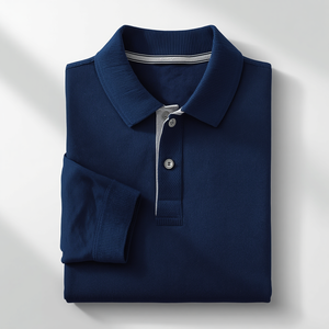 T-shirt décontracté à manches longues en tissu tricoté 100 % coton pour le rugby, personnalisation OEM/ODM, respirant, anti-boulochage, coupe classique - Product Image 2