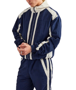 Nouvel Arrivage Ensemble Coupe-Vent Personnalisé avec Logo 100% Polyester Survêtement Froissé Imperméable Respirant Grande Taille pour Homme - Product Image 3