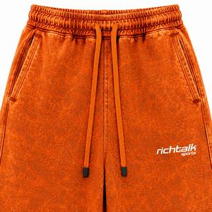 <b>Men</b> Acid Wash Straight Mid Waist Plus Size Heavyweight <b>Drawstring</b> Quick Dry Casual Streetwear Breathable <b>Trousers</b> Outdoor Gym - Product Image 4