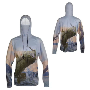 เสื้อฮู้ดตกปลาขายส่ง แขนยาว เสื้อผ้าสำหรับล่าสัตว์และตกปลาสำหรับผู้ชาย ป้องกันแสงแดด เสื้อฮู้ดติดกระดุมสำหรับผู้ชาย เสื้อฮู้ดตกปลา - Product Image 3
