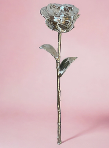Flor Decorativa de Rosa Plateada Hecha a Mano, Metal, Decoración Moderna para el Hogar, Artículo de Regalo para el Día de San Valentín - Product Image 5