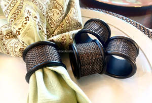 Porte-serviettes élégant en bois pour table à manger rustique, décor de mariage, dîner formel ou configuration de fête - Product Image 4