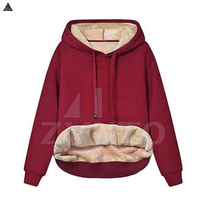 Sudadera básica unisex de algodón mezclado con impresión de logotipo personalizada, sudadera con capucha gruesa de invierno para mujer y ropa urbana femenina. - Product Image 6