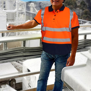 Camiseta de Seguridad Reflectante de Alta Visibilidad en Color Naranja Intenso, Estilo Manga Corta, Tejido Transpirable, Bolsillo en el Pecho, Tipo Polo - Product Image 4