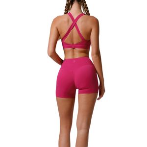 Shorts de yoga pour femmes, taille haute, sans couture, respirants, 100% coton, extensibles, pour le fitness, la gym, les vêtements de sport - Product Image 3