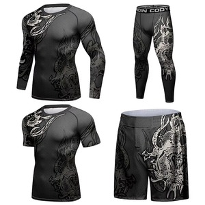 Maillots de compression MMA personnalisés de haute qualité pour BJJ, durables, avec impression par transfert thermique, protection UPF50, en tissu Spandex respirant à l'avant - Product Image 4