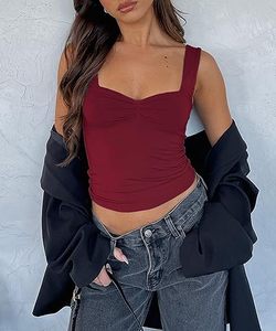 เสื้อครอปสำหรับผู้หญิงเสื้อเอวลอยลำลองทรงสั้นผ้านุ่มใส่สบายใช้ในชีวิตประจำวัน - Product Image 3