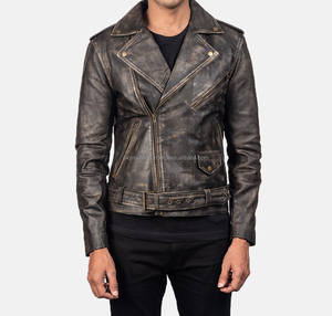 Chaqueta de moto de cuero de alta calidad para hombre Nueva llegada Chaqueta de cuero impermeable Chaqueta personalizada - Product Image 1