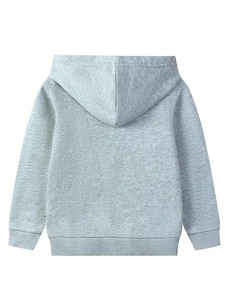 Sudadera con Capucha Oversize Unisex de 340GSM, Color Gris, Corte Regular, Algodón French Terry, Diseño Casual de Otoño con Bolsillo con Cremallera - Product Image 2