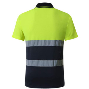 Men Quick Dry Hi Vis Roadway Night Reflective Clothing Short Sleeve Safety Workwear Uniform Polo Shirts - Product Image 6
