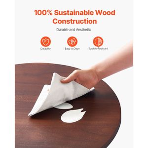 Bandeja Giratoria Lazy Susan de Madera de Acacia de 24 Pulgadas con Rotación de 360 Grados, Centro de Mesa Transparente para Mesa de Comedor - Product Image 4