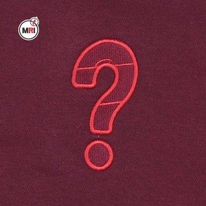 Sudadera de Cuello Redondo para Mujer, Color Granate, Manga Larga, con Signo de Interrogación Bordado, Unisex, Informal, Tejida, 100% Algodón, Corte Regular, para Todas las Temporadas - Product Image 5