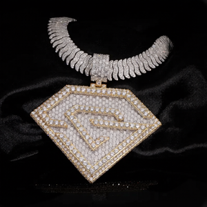 Colgante de Lujo con Letra N de Moissanita, Tono Dorado, Aspecto de Diamante, Collar con Inicial, Joyería Hip Hop de Diseño Audaz - Product Image 4