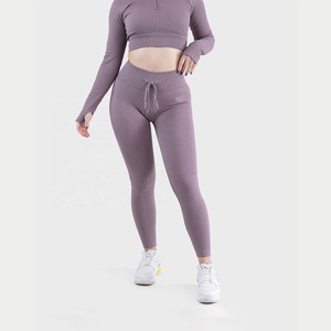 Custom Logo Women's Stretch Fitness <b>Leggings</b> Comfortable Workout Pants for Yoga Running and Casual Streetwear - Product Image 2