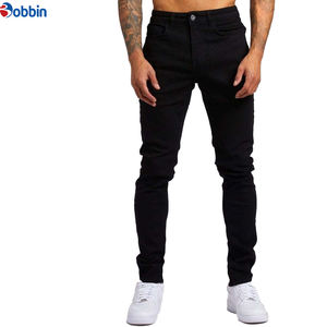 กางเกงยีนส์ผู้ชายสีฟ้าอ่อนทรงตรงสไตล์ลำลอง ผ้ายีนส์ฟอกปานกลาง เรียบง่ายและใช้งานได้หลากหลาย ขาดๆ แบบมีสไตล์ เอวกลาง ผ้าฝ้าย - Product Image 3