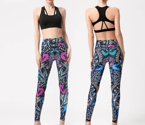 Leggings de yoga taille haute imprimés, pantalons de sport longs en nylon pour femmes - Product Image 2