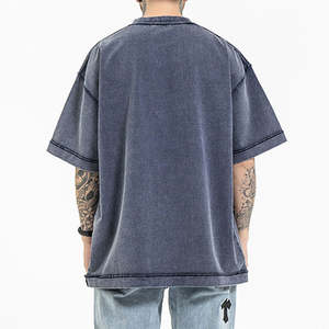 เสื้อยืดขายส่ง 100% ผ้าฝ้าย เสื้อยืดโอเวอร์ไซส์พิมพ์ลายดิจิทัลสำหรับผู้ชาย ล้างสีแบบแอซิดวอช 275 กรัม เสื้อยืดเปล่าสไตล์สตรีทแวร์ฮิปฮอปสำหรับทุกเพศ - Product Image 5