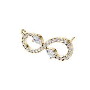 Pendentif Aarinya en diamant de laboratoire plaqué or 9 carats, coupe poire, forme infini, avec halo en or et diamants, pour mariage et mangalsutra - Product Image 1