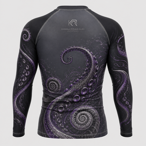 Chemise Rash Guard à manches longues pour homme Khawaja Rafique Ullah Enterprises, imprimé pieuvre noir, séchage rapide, en spandex et polyester, personnalisable - Product Image 2