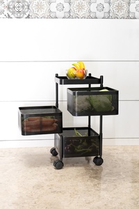 Étagère de rangement pliable portable de qualité supérieure en matériau MS à quatre niveaux pour la cuisine - Product Image 4