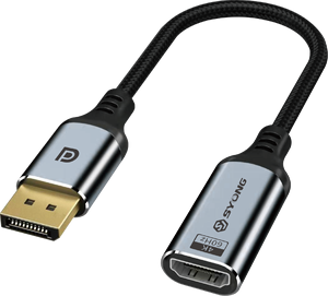 Adaptateur SYONG DisplayPort vers HDMI, 4K60Hz DP 1.2 Ordinateur vers HDMI 2.0 Écran, Adaptateur DisplayPort vers HDMI Mâle vers Femelle - Product Image 1