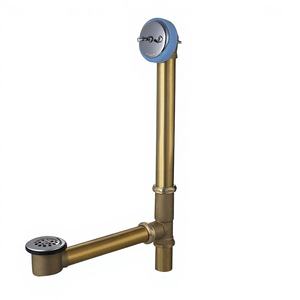 Robinet de bain tubulaire traditionnel en laiton avec finition nickel brossé/chrome - Product Image 2