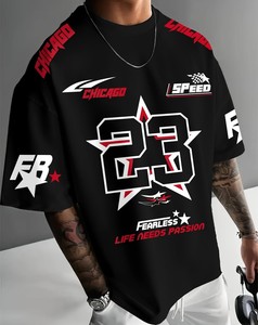 Camiseta Deportiva Casual de Manga Corta para Hombre, Talla Grande, Negra, Transpirable, con el Número 23 al Frente, Estilo Chicago, Directo de Fábrica, Alta Calidad - Product Image 4