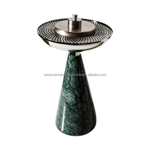 Quemador de Incienso Árabe Moderno con Tapa de Acero Inoxidable y Base de Resina Verde, Porta Incienso Decorativo para el Hogar - Product Image 3