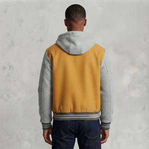 OEM Custom <b>Men's</b> Long Hooded Canvas Waterproof Breathable Winter Varsity <b>Jacket</b> with High Street Hip Hop Design - Product Image 4