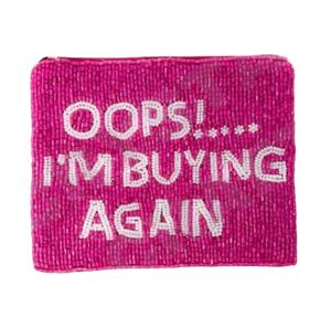 OOPS im Buying Again Pochette à monnaie Portefeuille personnalisé en perles de rocaille Beau cadeau de maman-Design coeurs pour filles - Product Image 1