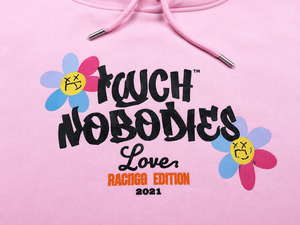 Sudadera con Capucha Extra Grande para Hombre, Color Rosa, Estilo Casual Urbano, para Otoño, con Estampado Floral y Logotipo Frontal - Product Image 3