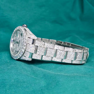 Best Seller Quartz <b>Watch</b> for <b>Men</b> Iced Out With Round Brilliant Cut VVs Clarity Diamond Iced Out <b>Watch</b> Hip Hop for <b>Men</b> USA Uk - Product Image 1