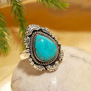 Most Trending 925 Sterling Silver <b>Ring</b> with Original Arizona <b>Turquoise</b> Gemstone Designer <b>Rings</b> Wholesale Factory Price Jewelry - Product Image 2
