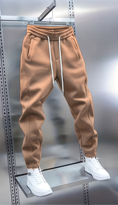Men's Solid Color Cotton Corduroy Heavyweight Quick Dry Breathable Joggers Plus Size Loose Fit Drawstring Waist Casual - Product Image 5