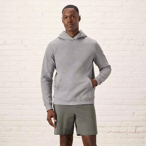 Sudadera con Capucha Gris para Hombre, 100% Algodón, Felpa Francesa, Corte Regular, Informal, con Bolsillo Delantero, Color Sólido, para Otoño - Product Image 4