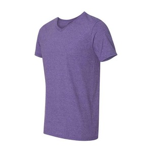 Camiseta Deportiva de Verano para Hombre, Nueva Moda, Cuello en V, Manga Corta, Color Sólido, Personalizada, Hecha de Poliéster y Algodón, Camisetas para Hombre OEM - Product Image 3