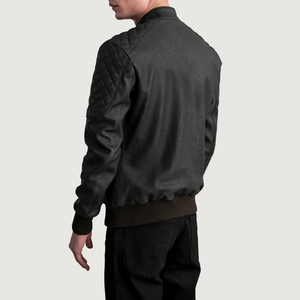 Chaqueta de Moto para Hombre de Cuero PU, Cuello Alto, Cierre de Cremallera, Largo Regular, Color Sólido, Corte Ajustado, Resistente al Viento, Ropa de Abrigo para Otoño - Product Image 5