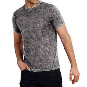 T-shirt vintage délavé à l'acide pour homme, logo personnalisé, coupe oversize, coton, manches courtes, sérigraphie écologique, 200g - Product Image 4