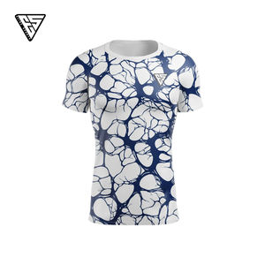 Camiseta de Compresión Personalizada de Manga Corta con Protección UV, Impresión Digital, Spandex/Poliéster, 220g, Unisex, para MMA, Jiu Jitsu, Surf - Product Image 3