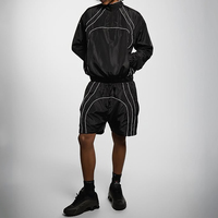 Ensemble survêtement homme haute qualité : veste coupe-vent et short en polyester et nylon imperméable sur mesure