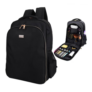 Portable Black Barber <b>Backpack</b> With Organized Compartments For <b>Tools</b> And Supplies - Product Image 1