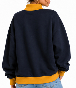 Sweat-shirt à col montant de haute qualité 380 GSM pour femme, grande taille, pull-over oversize imprimé personnalisé pour l'hiver - Product Image 2
