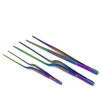 Pince de Platselage de Chef Altomme Instruments 20cm en Acier Inoxydable, Outil de Service Incliné pour Cuisine, Cuisson, Barbecue, Outil de Précision