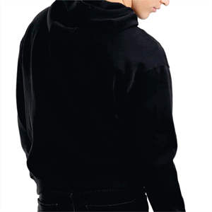 Sweat-shirt à capuche oversize noir pour homme, manches régulières, en coton tricoté, couleur unie, décontracté, pour l'automne - Product Image 5
