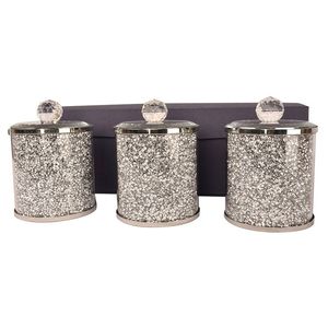 Ambrose squisito vetro diamante schiacciato tè e caffè contenitori con vassoio Premium accessorio in confezione regalo - Product Image 1
