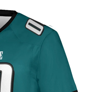 Camiseta de Fútbol Americano para Hombre, Color Verde Azulado, Cuello en V, Manga Corta, Impresión por Sublimación Personalizada, Poliéster que Absorbe la Humedad, Nombre del Equipo 00 - Product Image 2
