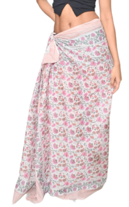 Pareo de Playa 100% Algodón para Mujer, Falda con Estampado Artesanal, Ligero, con Logotipo en la Cintura, para Cubrir el Traje de Baño, Ropa de Resort, Venta al por Mayor - Product Image 5