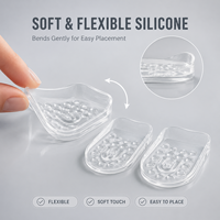 Vente en gros de semelles rehausseuses de talon empilables et réglables, coussinets de chaussures invisibles, semelles intérieures transparentes en silicone pour augmenter la taille