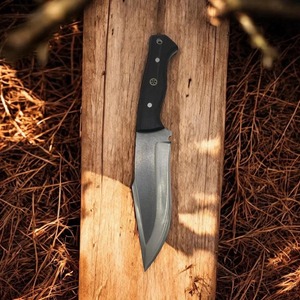 Couteau Bowie à lame en acier carbone fait main de 10 pouces avec manche en bois de noyer et étui en cuir - Couteau utilitaire de camping DIY OEM - Product Image 2